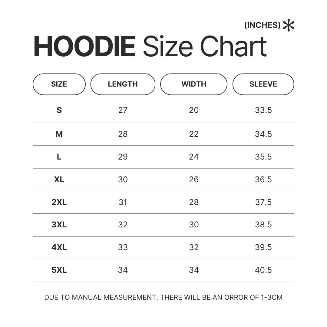 Hoodie Size Chart - Tate McRae Store