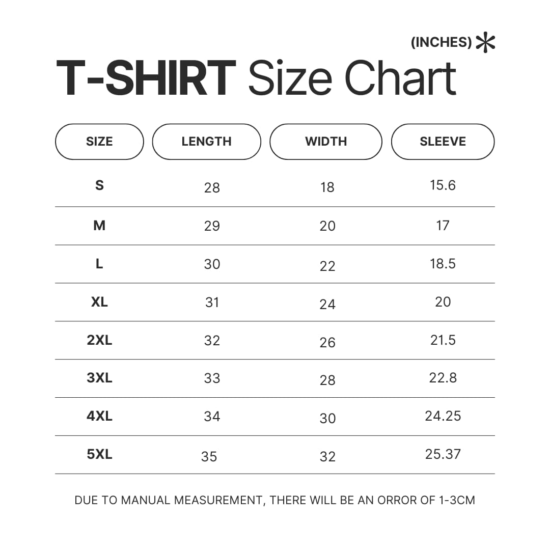 T shirt Size Chart - Tate McRae Store