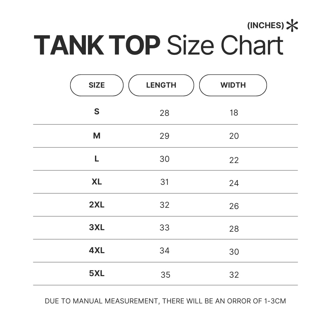 Tank Top Size Chart - Tate McRae Store