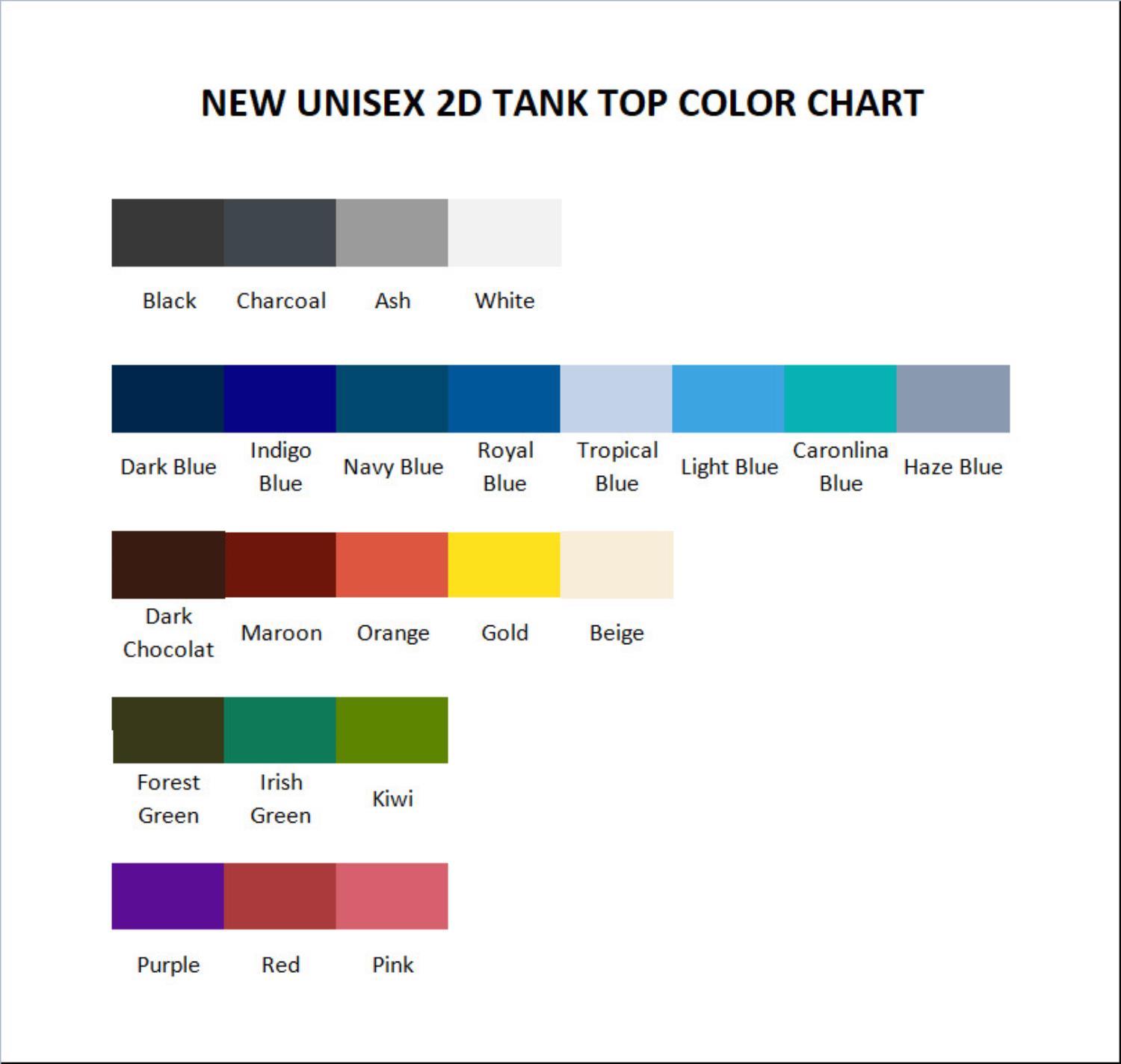 tank top color chart - Tate McRae Store