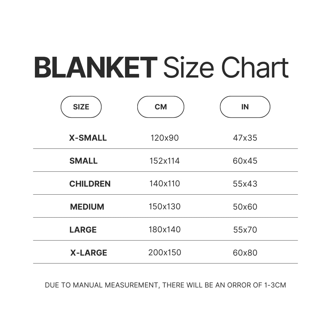 Blanket Size Chart - Tate McRae Store