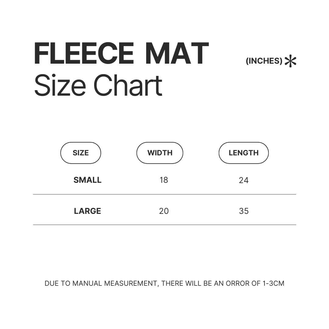Fleece Mat Size Chart - Tate McRae Store