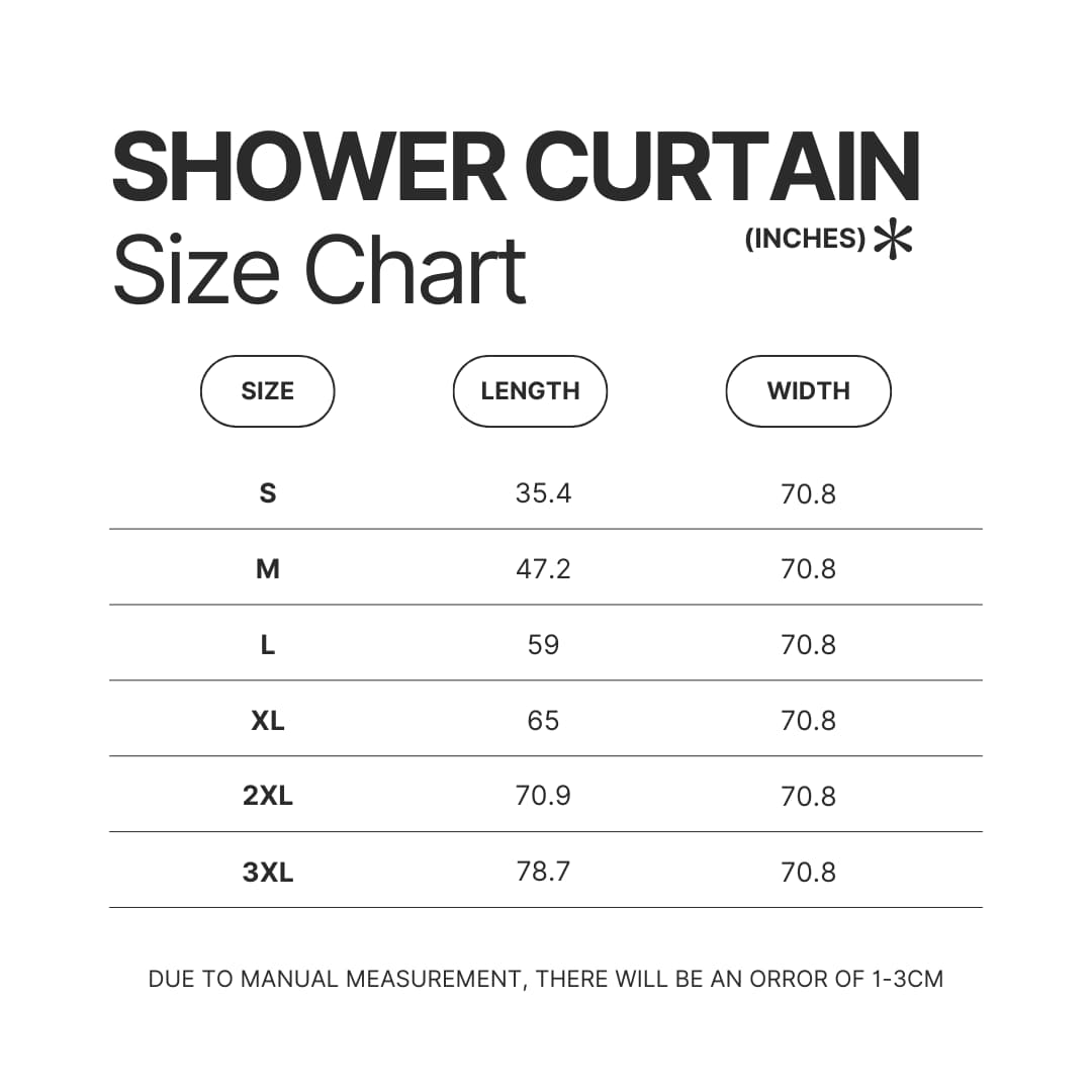 Shower Curtain Size Chart - Tate McRae Store
