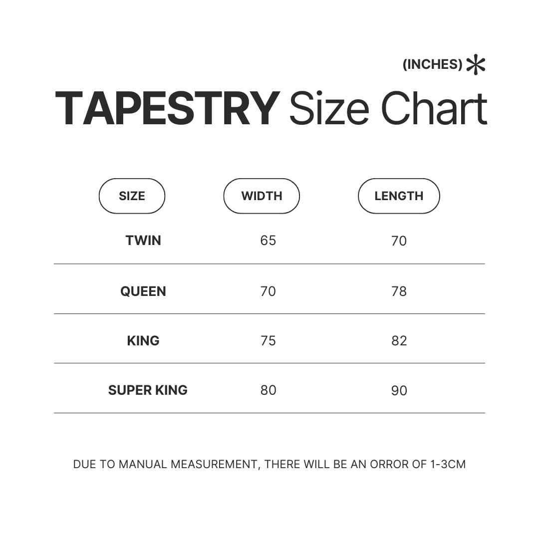 Tapestry Size Chart - Tate McRae Store