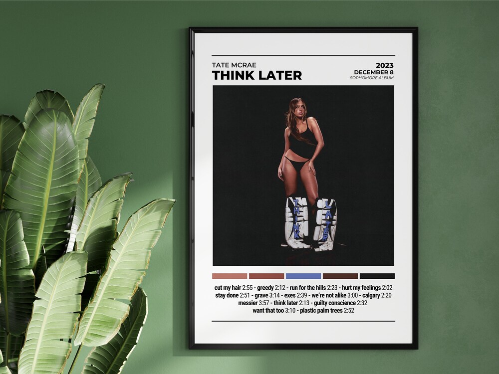 Tate McRae Think Later Album Tracklist Wall Art
