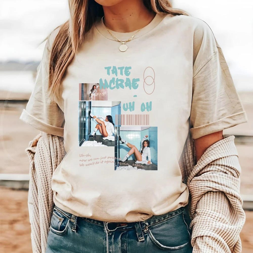 Tate McRae Concert Merch Uh Oh T-Shirt - Image 2