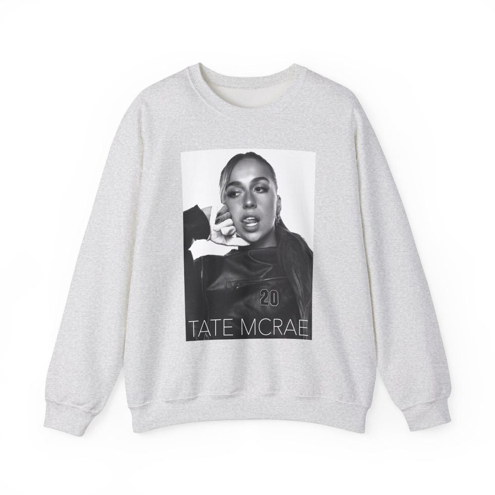 Tate Mcrae 20 Teen Girl Black And White Sweatshirt - Image 2
