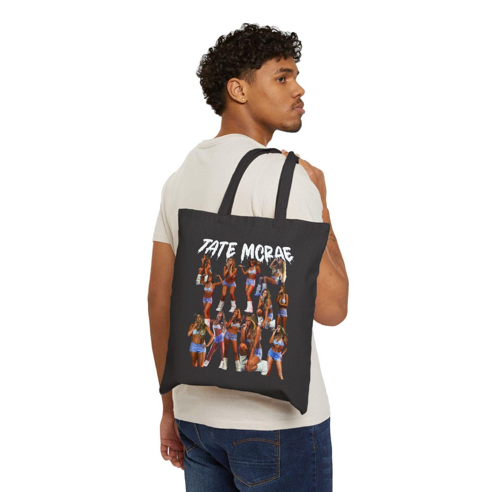Tate McRae Black and White Tote Bag - Image 2