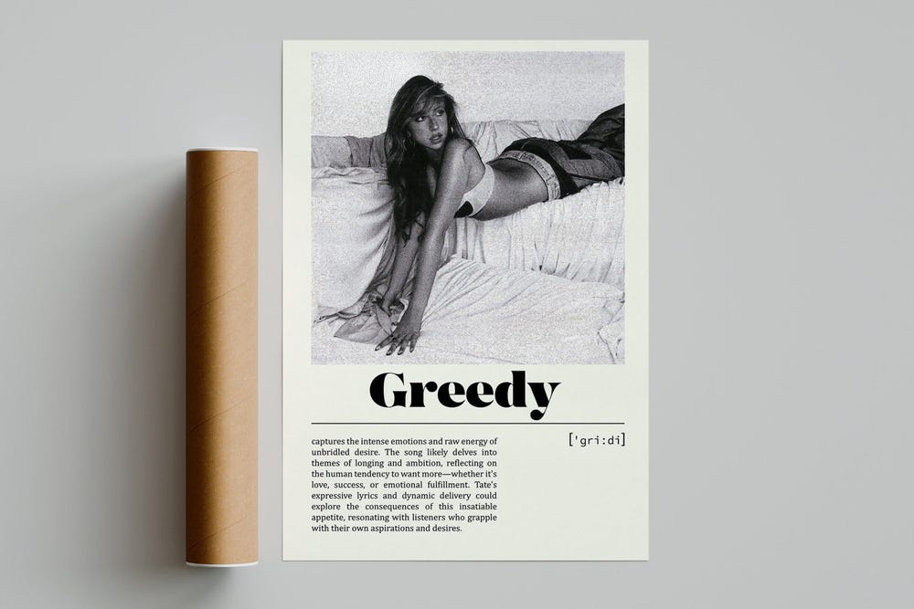 Tate McRae Greedy Minimalist Music Wall Art - Image 2