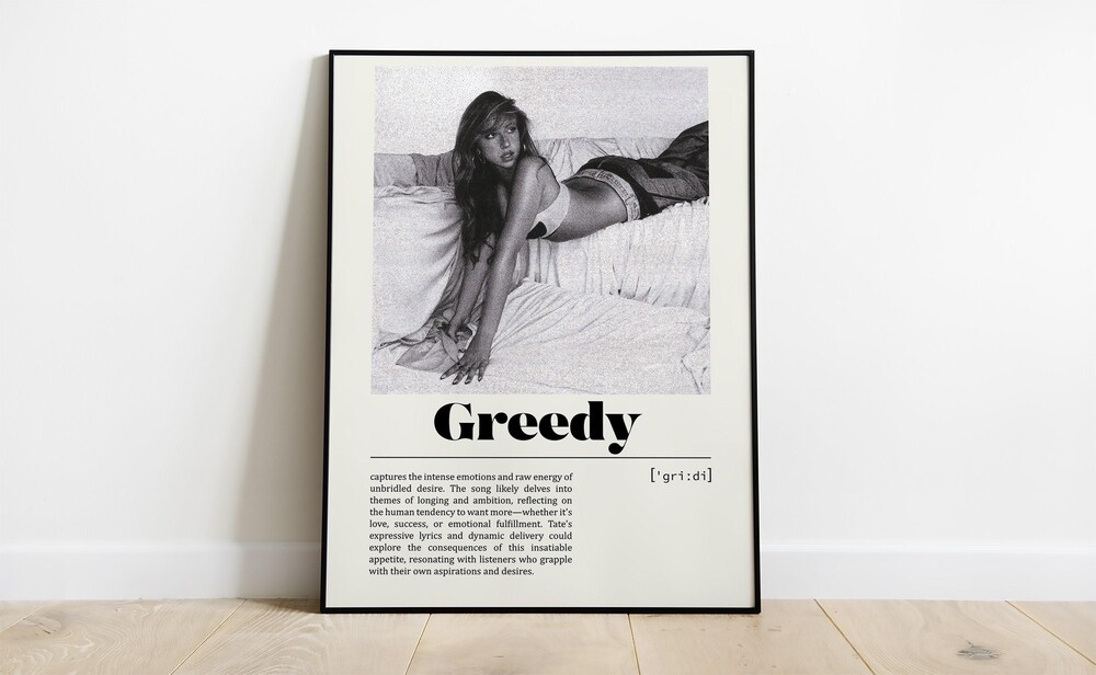 Tate McRae Greedy Minimalist Music Wall Art