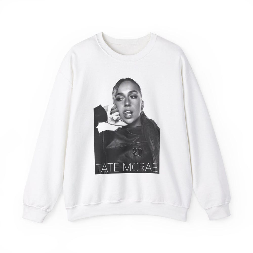 Tate Mcrae 20 Teen Girl Black And White Sweatshirt