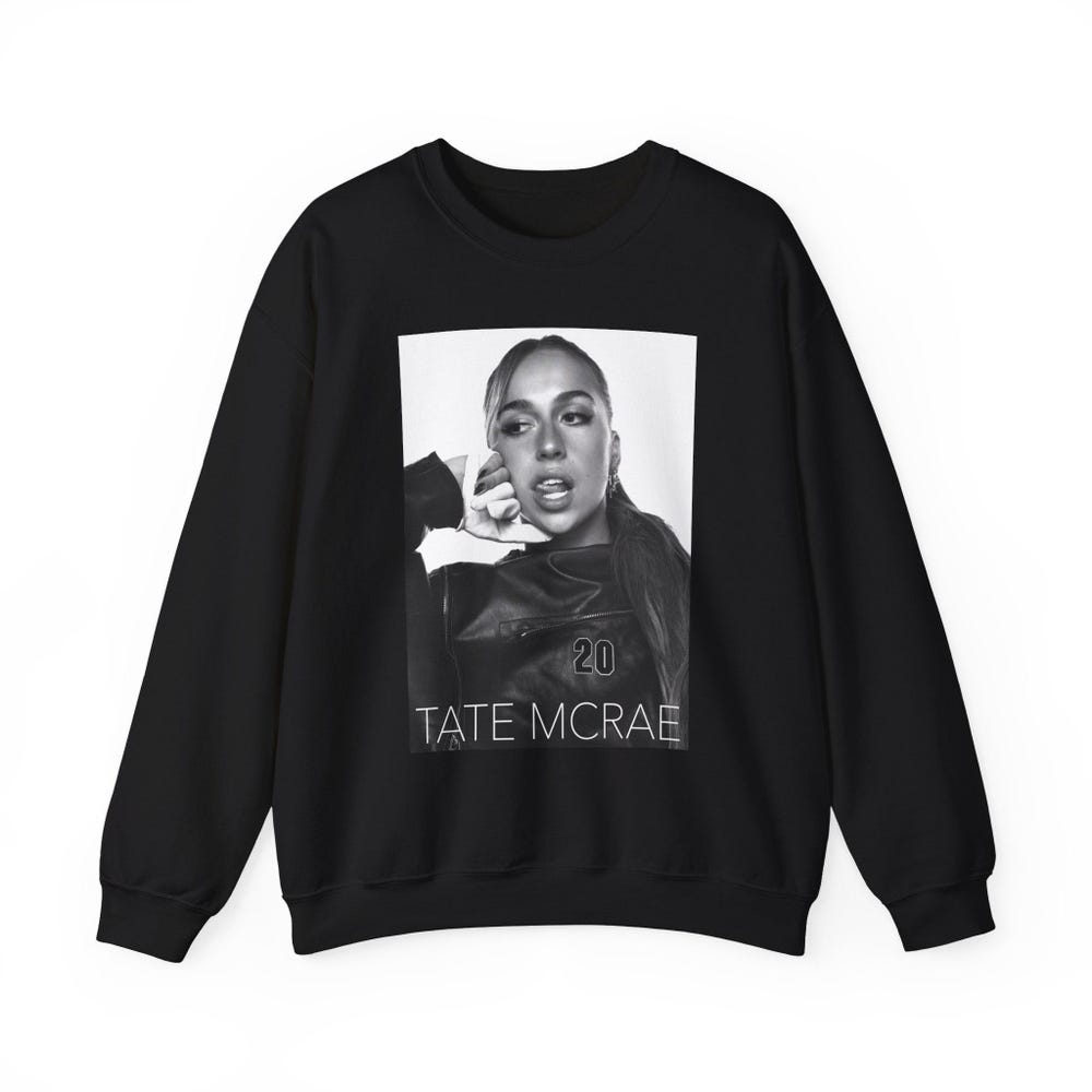 Tate Mcrae 20 Teen Girl Black And White Sweatshirt - Image 4