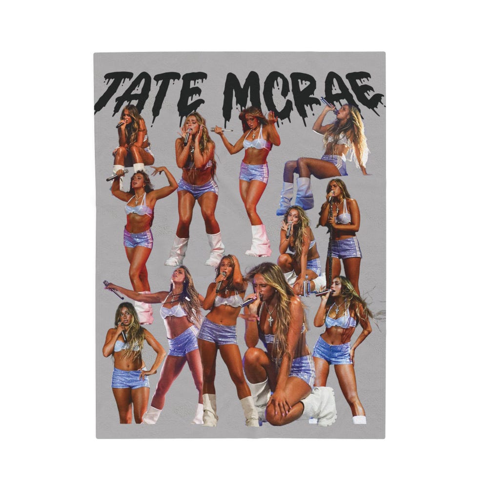 Tate McRae Velveteen Soft Cozy Blanket