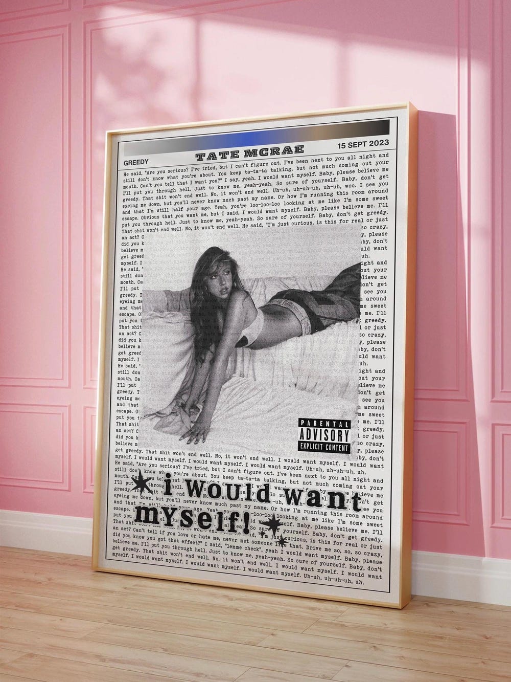 Tate McRae Greedy Think Later World Tour Wall Art