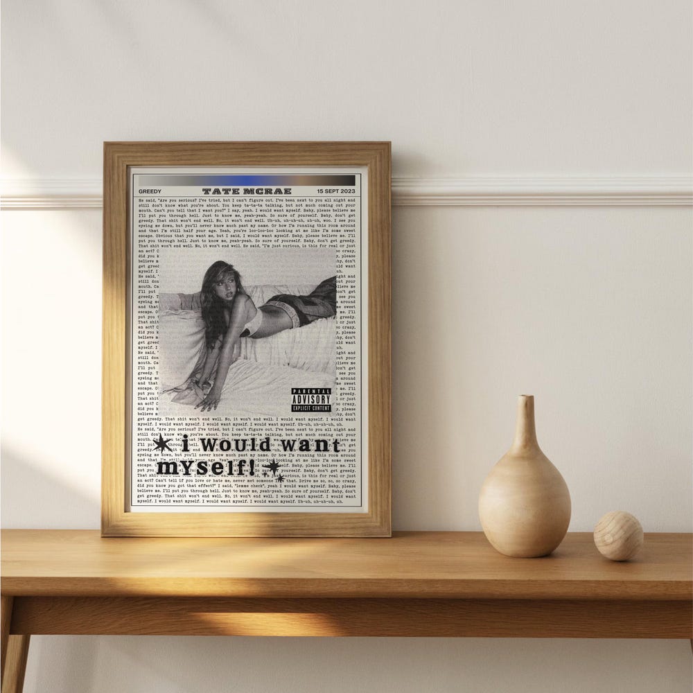 Tate McRae Greedy Think Later World Tour Wall Art - Image 2