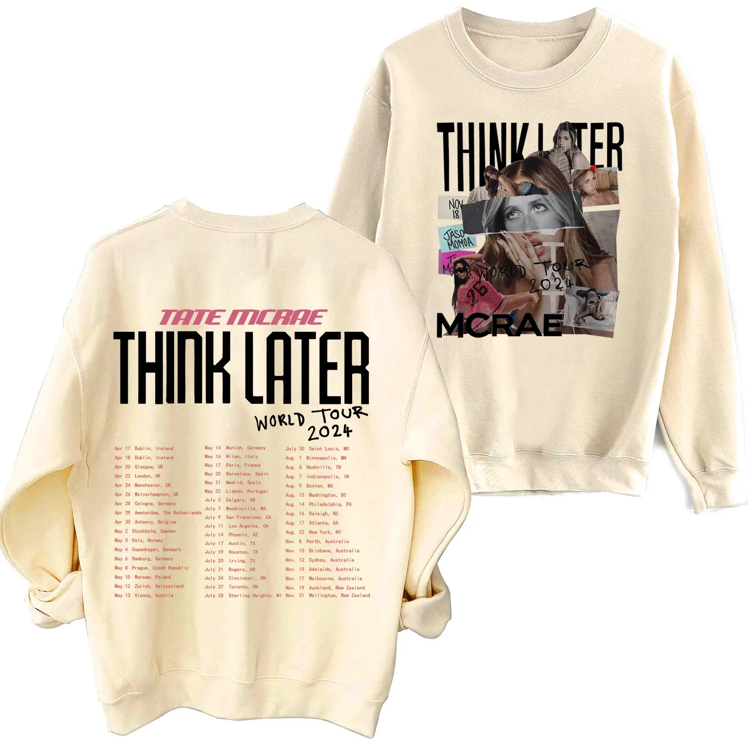 Tate Mcrae The Think Later World Tour 2024 Tour Sweatshirt - Image 7
