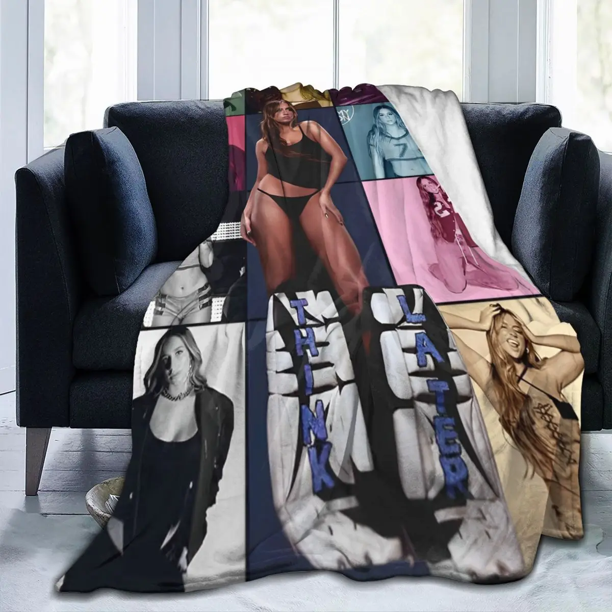 Multifunction Retro Singer Tate McRae Eras Tour 2024 Blanket - Image 4