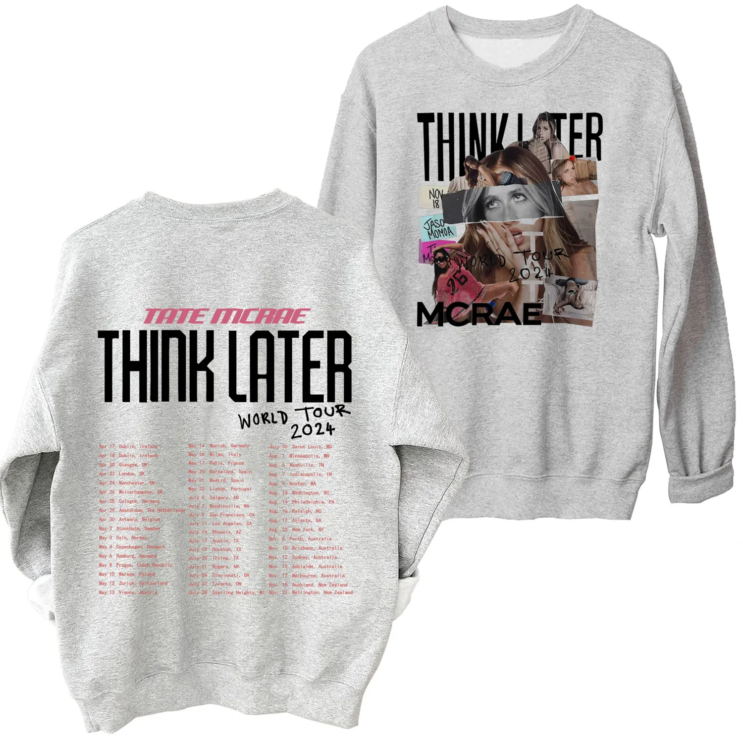 Tate Mcrae The Think Later World Tour 2024 Tour Sweatshirt - Image 5