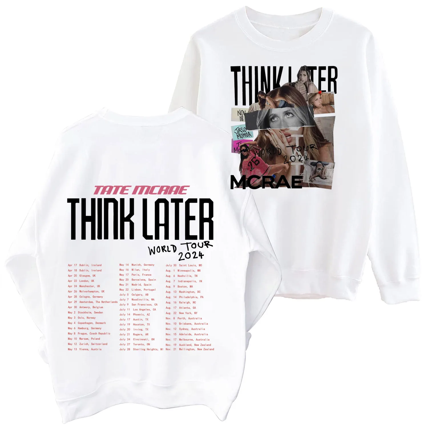Tate Mcrae The Think Later World Tour 2024 Tour Sweatshirt - Image 4
